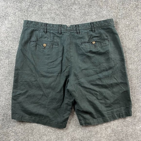 Gap Shorts Adult 36 Black Flat Front Chino Linen Cotton Mens 10" Inseam - Picture 8 of 11